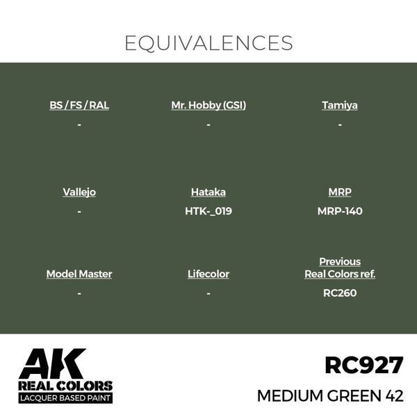 Акриловая краска Средний Зеленый 42 (Medium Green 42) AK-Interactive RC927 RC927 фото