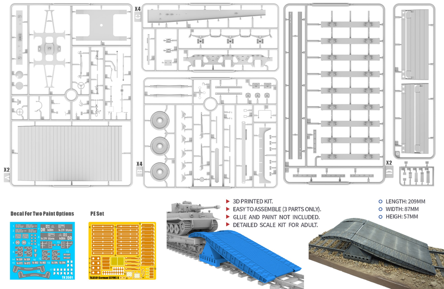 Немецкая платформа 1/35 80T Type Ssyms & Loading Ramp T-Model TB001TML-TB001 , сборная модель платформа ССимс TML-TB001 фото