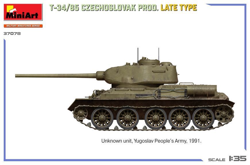 Радянський середній танк 1/35 Т-34-85 Чехословакія (T-34/85 Czechoslovak Prod Late Type) MiniArt 37078 MA37078 фото