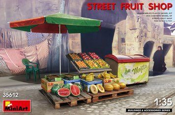 Уличные рыночные прилавки с фруктами и овощами 1/35 Street Fruit Shop MiniArt 35612 , сборная модель Миниарт MA35612 фото