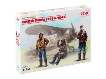 Сборная модель ICM 1/32 Пилоты ВВС Великобритании 1939-1945 г. 3 фигуры 32105 ICM32105 фото