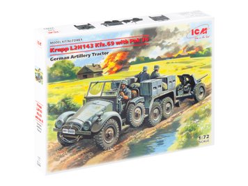 Збірна модель ICM 1/72 Krupp L2H143 Kfz.69, німецький артилерійський тягач з гарматою Pak 36 (72461) ICM72461 фото