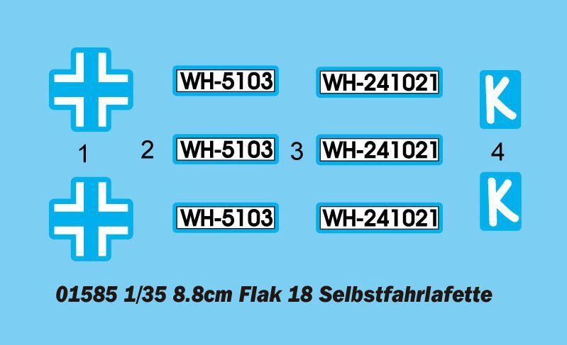Німецька самохідна зенітна гармата 1/35 Selbstfahrlafette (Sd.Kfz.8 & 8.8cm FlaK 18) Trumpeter 01585 TR01585 фото