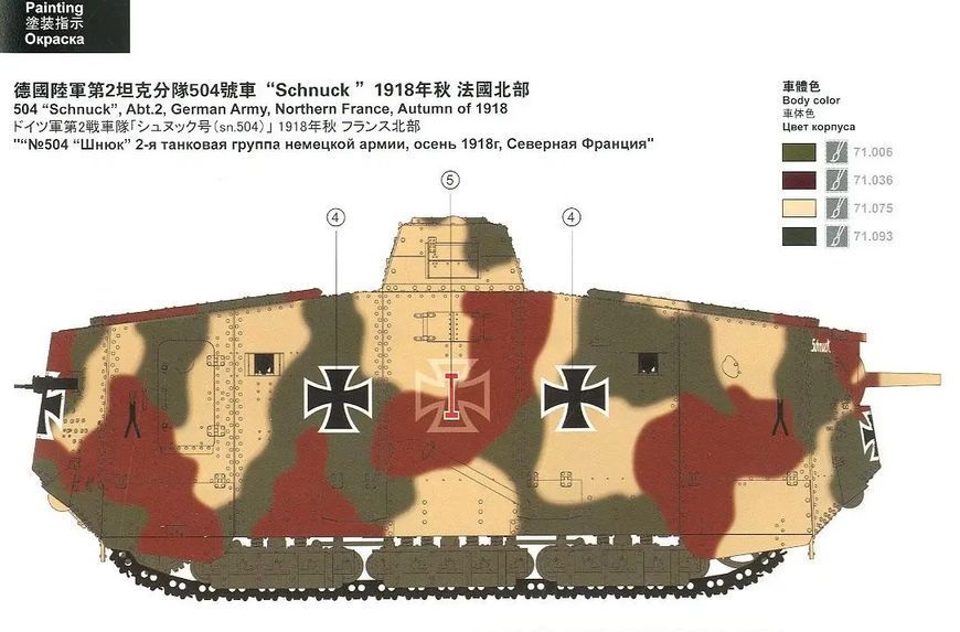 Сборная модель 1/35 Немецкий танк A7V (Krupp) Менг TS-017 TS-017 фото