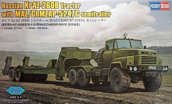 Советский тягач с полуприцепом 1/35 КрАЗ-260В & МАЗ/ЧМЗАП-5247Г HobbyBoss 85523 , сборная модель КрАЗ Хоббибос HB85523 фото