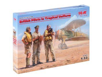 Сборная модель ICM 1/32 Пилоты ВВС Великобритании в тропической униформе 1939-1943 3 фигуры 32106 ICM32106 фото