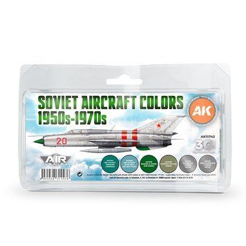 Набор акриловых красок для советских самолетов 1950-1970 годов 3G (Soviet Aircraft Colors 1950s-1970s Set 3G) 6 шт AK-Interactive AK11743 AK11743 фото