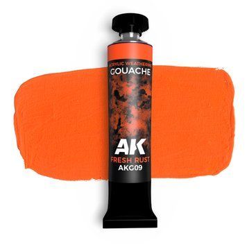 Гуаш фарба для везерінгу AK Gouache Свіжа Іржа (Fresh Rust) 20 мл AK-Interactive AKG09 AKG09 фото