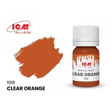 Акрилова фарба ICM Clear Orange (Напівпрозорий помаранчевий) 1016 ICM1016 фото