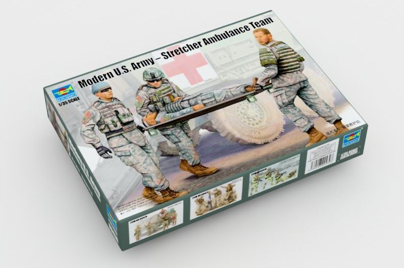 Американский экипаж санитаров 1/35 U.S. Stretcher Ambulance Trumpeter 00430 , сборная модель медики Трумпетер TR00430 фото