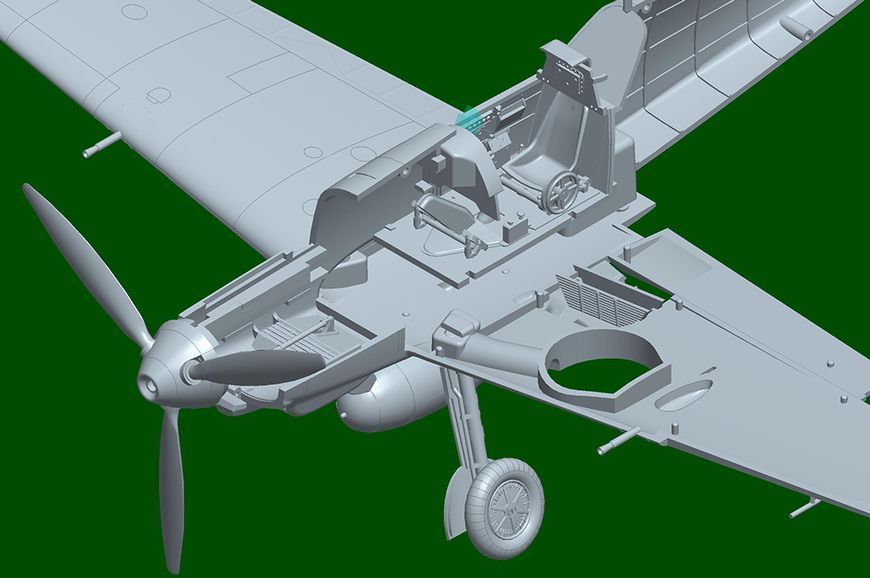 Немецкий истребитель 1/48 Messerschmitt Bf109E-3 HobbyBoss 81791 , сборная модель Мессершмитт Хоббибос HB81791 фото