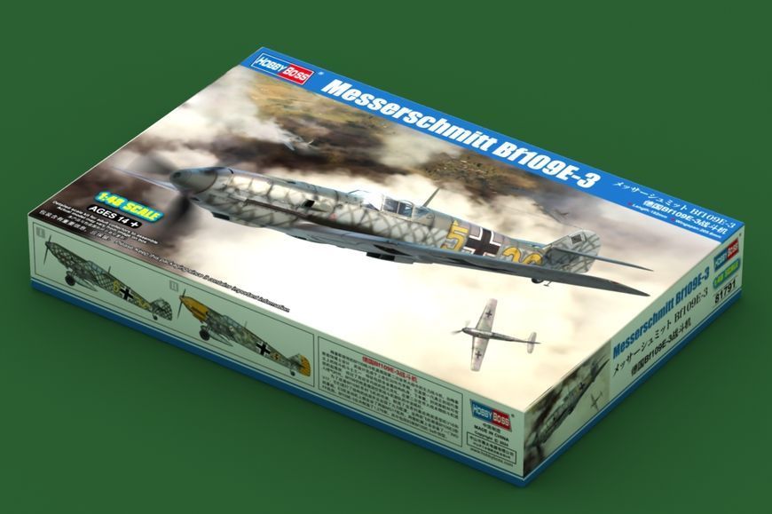 Немецкий истребитель 1/48 Messerschmitt Bf109E-3 HobbyBoss 81791 , сборная модель Мессершмитт Хоббибос HB81791 фото