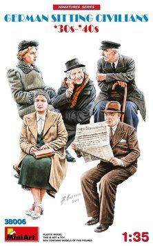 Німецькі сидячі цивільні 1/35 1930-1940 (German Sitting Civilians) MiniArt 38006 , збірна модель Мініарт MA38006 фото