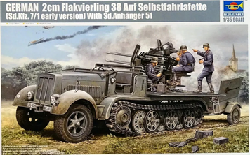 Немецкая зенитная установка с прицепом 1/35 Sd.Kfz.7/1 2cm Flak 38 & Sd.Anhanger 51 Trumpeter 01523 TR01523 фото