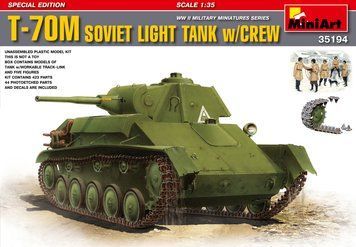 Советский легкий танк с экипажем 1/35 Т-70М MiniArt 35194 , сборная модель Миниарт MA35194 фото