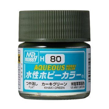 Акриловая краска Aqueous Hobby Colors Зеленый хаки (Khaki Green) Mr.Hobby H080 H080 фото