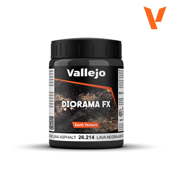 Материал для диорам Текстуры Земли Имитация чёрного асфальта (Black Lava-Asphalt) Vallejo VAL 26214 VAL 26214 фото