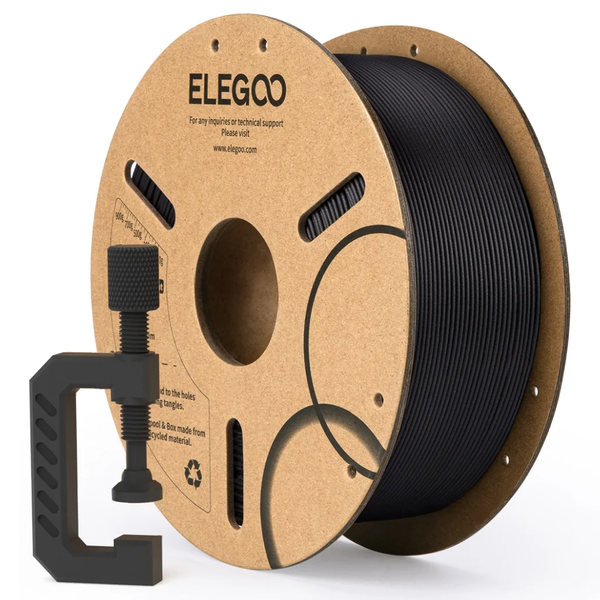 Філамент / Пластик ELEGOO PLA-CF Filament &Oslash;1.75 мм - Карбоновий чорний (Carbon Fiber Black) 1 кг 50.203.0464 фото