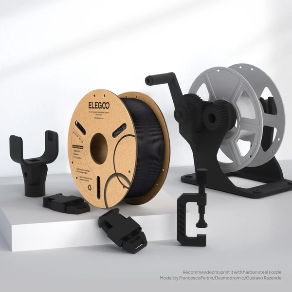 Філамент / Пластик ELEGOO PLA-CF Filament &Oslash;1.75 мм - Карбоновий чорний (Carbon Fiber Black) 1 кг 50.203.0464 фото