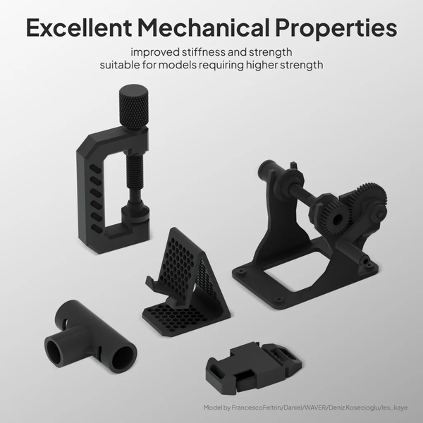 Філамент / Пластик ELEGOO PLA-CF Filament &Oslash;1.75 мм - Карбоновий чорний (Carbon Fiber Black) 1 кг 50.203.0464 фото