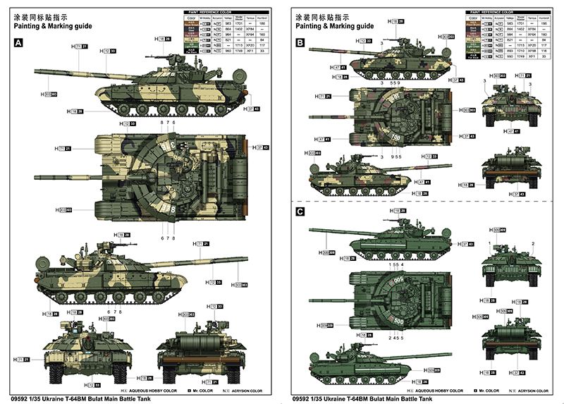 Сборная модель 1/35 Украинский танк T-64БМ Булат Трумпетер 09592 TR09592 фото