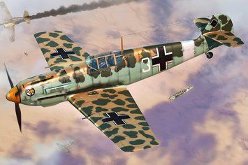 Німецький винищувач 1/48 Messerschmitt Bf109E-4/TROP HobbyBoss 81793 , збірна модель Мессершмітт Хобібос HB81793 фото