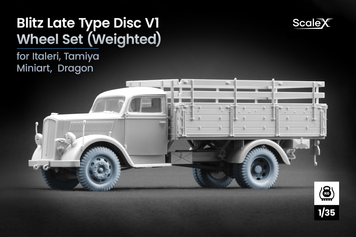 Набор деформированных колес 1/35 для Blitz Late v1 Scale X WW-35008W , набор деталировки Блиц Скейл Х WW-35008W фото