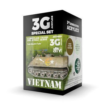 Набір акрилових фарб Кольори В'єтнаму 3G (Vietnam Colors 3G) 3 шт AK-Interactive AK11659 AK11659 фото