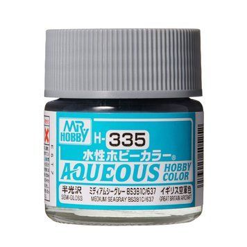 Акриловая краска Aqueous Hobby Colors Темно-серый морской (Medium Seagray BS381C/637) Mr.Hobby H335 H335 фото