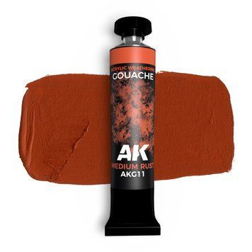 Гуаш фарба для везерінгу AK Gouache Середня Іржа (Medium Rust) 20 мл AK-Interactive AKG11 AKG11 фото