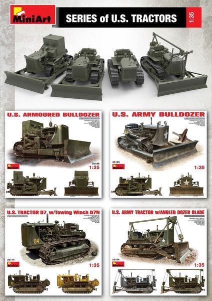 Американский бульдозер 1/35 Caterpillar D4 MiniArt 35195 , сборная модель Миниарт MA35195 фото