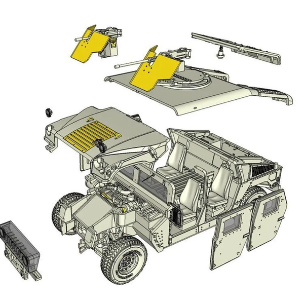 Американський позашляховик 1/72 M1114 HMMWV T-Model TM7201 , збірна модель позашляховик Хамві Т-Модел TML-TM7201 фото