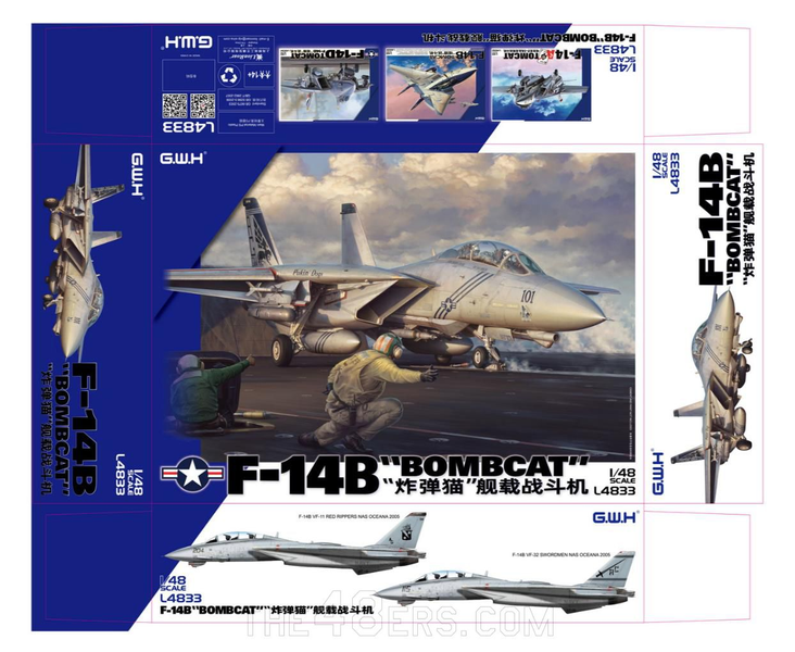 Американський палубний винищувач 1/48 F-14B &laquo;Bombcat&raquo; Great Wall Hobby L4833 , збірна модель Томкет ГВХ L4833 фото