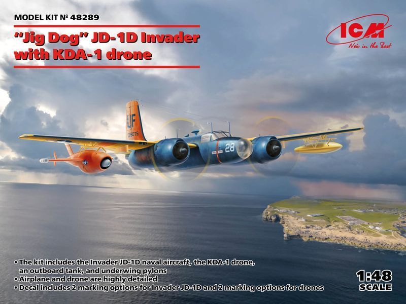 Сборная модель ICM 1/48 "Jig Dog" JD-1D Invader с беспилотником KDA-1 48289 ICM48289 фото