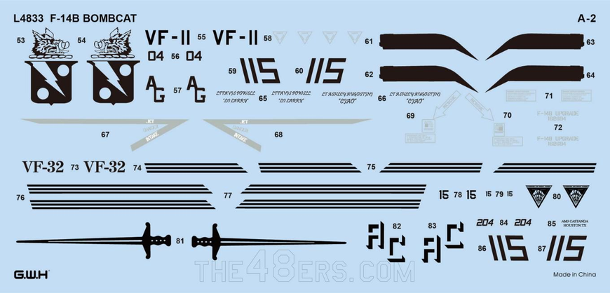 Американський палубний винищувач 1/48 F-14B &laquo;Bombcat&raquo; Great Wall Hobby L4833 , збірна модель Томкет ГВХ L4833 фото