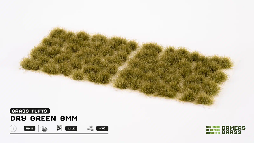 Пучки травы - Сухие зеленые (дикие) 6 мм GamersGrass Grass Tufts Dry Green Wild GG6-DG GG6-DG фото