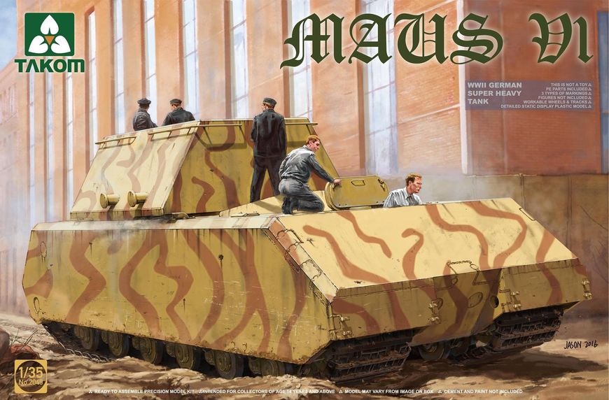 Збірна модель Танк 1/35 WWII German Super Heavy Tank Maus V1 Takom 2049 2049 фото