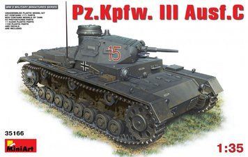 Німецький середній танк 1/35 Pz.Kpfw.III Ausf C MiniArt 35166 , збірна модель танку Мініарт MA35166 фото