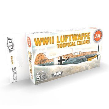 Набір акрилових фарб Luftwaffe тропічні кольори Другої світової війни 3G (WWII Luftwaffe Tropical Colors Set 3G) 6 шт AK-Interactive AK11719 AK11719 фото