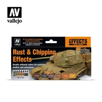 Набор акриловых красок для аэрографа Model Air The Effects Эффекты Ржавчины & Сколов (Rust & Chipping Effects) 8 шт VAL 71186 VAL 71186 фото