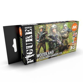 Набір акрилових фарб Сучасні Лісові Та Flecktarn Камуфляжі (Modern Woodland And Flecktarn Camouflages 3G) 6 шт AK-Interactive AK11632 AK11632 фото