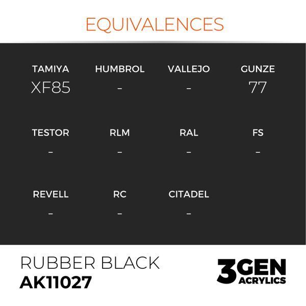 Акрилова фарба Гумовий чорний (Rubber Black) AK-interactive AK11027 AK11027 фото