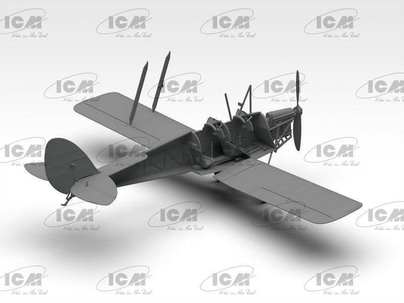 Сборная модель ICM 1/32 DH. 82A Tiger Moth с бомбами, Британский учебный самолет 2 СВ 32038 ICM32038 фото