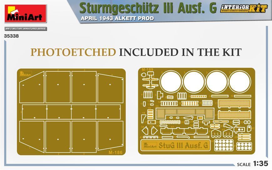 Німецька протитанкова САУ 1/35 Sturmgesch&uuml;tz III Ausf. G Alkett Prod квітень 1943 MiniArt 35338 MA35338 фото