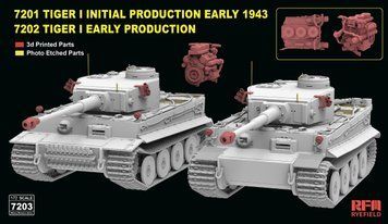 Немецкий тяжелый танк 1/72 Tiger I (2 в 1) Initial & Early Rye Field Model 7203 , сборная модель танк Тигр РФМ RM-7203 фото