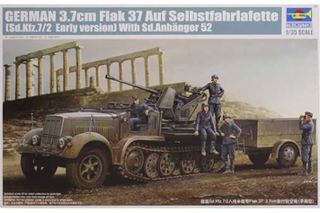 Немецкая зенитная установка с прицепом 1/35 Sd.Kfz.7/2 3.7cm Flak 37 & Sd.Anh&auml;nger 52 Trumpeter 01525 TR01525 фото