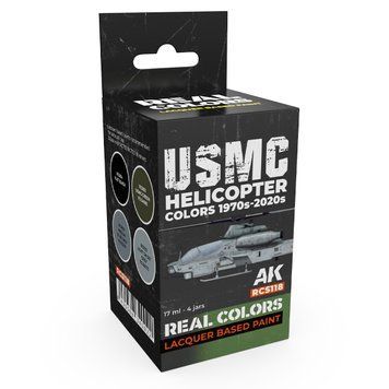 Набор акриловых красок для вертолетов Корпуса морской пехоты США 1970-2020 (USMC Helicopter Colors 1970s-2020s Set) 4 шт AK-Interactive RCS118 RCS118 фото