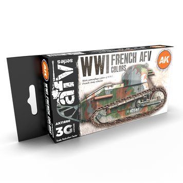 Набір акрилових фарб Кольори Франції Першої Світової Війни 3G (WWI French Colors 3G) 6 шт AK-Interactive AK11660 AK11660 фото