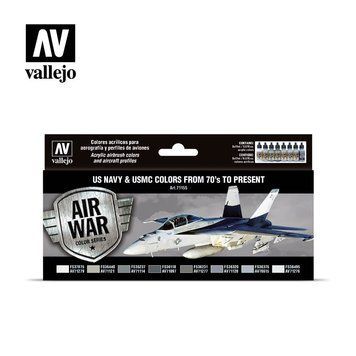 Набор акриловых красок для аэрографа Model Air Цвета ВВС США и USMC от 70-х до Сегодня (US Navy & USMC colors from 70's to present) 8 шт VAL 71155 VAL 71155 фото