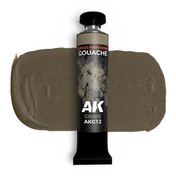 Гуаш фарба для везерінгу AK Gouache Брудний (Grime) 20 мл AK-Interactive AKG12 AKG12 фото